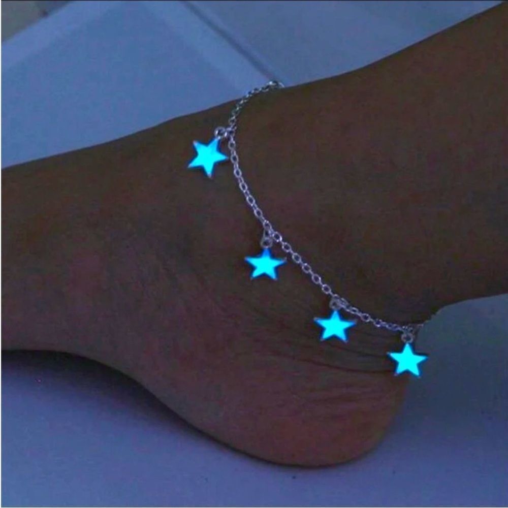 Celestial Charming Stars Glow in The Dark Anklets Set Bracelets Jewelry - NEW